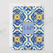 パーソナライズされたブルータイル エレガンス ウェディング 招待状 (裏面)