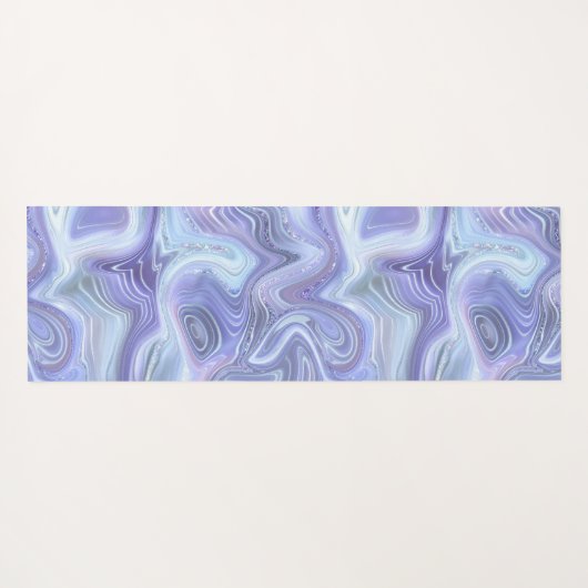 パーソナライズされたブルーパープルシルバーゲート大理石の渦巻き ヨガマット (裏面(横))