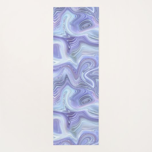 パーソナライズされたブルーパープルシルバーゲート大理石の渦巻き ヨガマット (裏面)