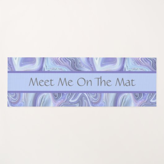 パーソナライズされたブルーパープルシルバーゲート大理石の渦巻き ヨガマット (正面(横))