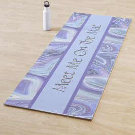 パーソナライズされたブルーパープルシルバーゲート大理石の渦巻き ヨガマット