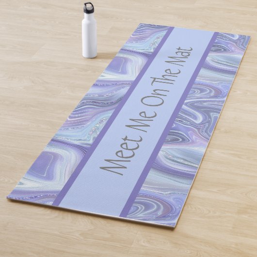 パーソナライズされたブルーパープルシルバーゲート大理石の渦巻き ヨガマット (インサイチュ)