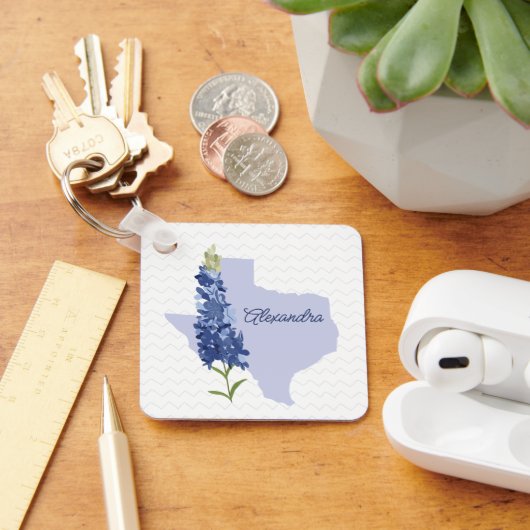 パーソナライズされたブルーボンネットテキサス州キーチェーン キーホルダー (デスク)