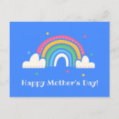 パーソナライズされたブルーレインボーマザーズデイ ポストカード (正面)