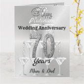 パーソナライズされたプラチ結婚ナ70周年記念 カード (黄色い花)