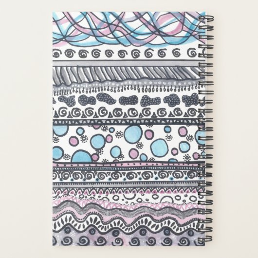 パーソナライズされたプランナー名前をカスタムするブループランナー プランナー手帳 (裏面)