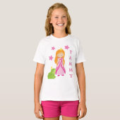 パーソナライズされたプリンセスカエルとスター Tシャツ (正面フル)
