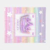 パーソナライズされたプリンセスカラフル フリースブランケット (正面(横))