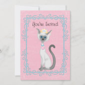 パーソナライズされたプリンセスキャットピンク誕生日招待状 招待状 (正面)