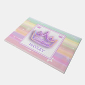 パーソナライズされたプリンセスクラウン周辺ラグ ドアマット (アングル)