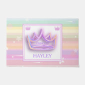 パーソナライズされたプリンセスクラウン周辺ラグ ドアマット (正面)