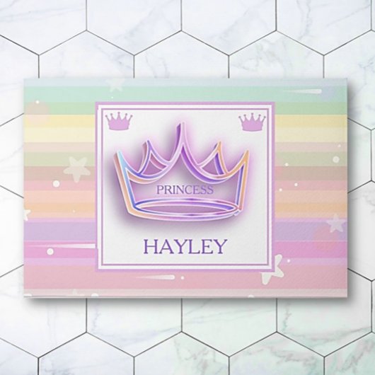 パーソナライズされたプリンセスクラウン周辺ラグ ドアマット