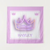 パーソナライズされたプリンセスクラウン壁 タペストリー (正面)