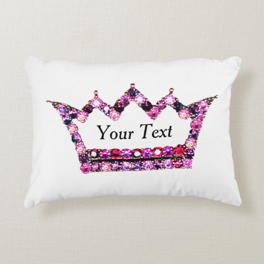 "パーソナライズされたプリンセスティアラ"アクセント枕 アクセントクッション (正面)