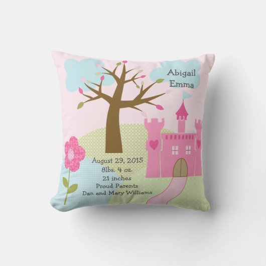 パーソナライズされたプリンセス夢城枕 クッション (正面)