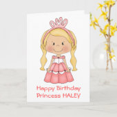 パーソナライズされたプリンセス誕生日カード カード (黄色い花)