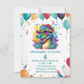 パーソナライズされたプリント&ダウンロードCrocodile誕生日 招待状 (正面)