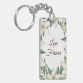 パーソナライズされたプルメリア、永遠に愛 キーホルダー (正面左)
