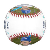 パーソナライズされたプレイヤーの写真と番号 野球ボール (裏面)