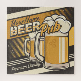 パーソナライズされたプレミアムコールドビールマグパブバー ジグソーパズル