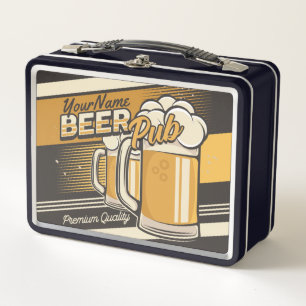 パーソナライズされたプレミアムコールドビールマグパブバー メタルランチボックス