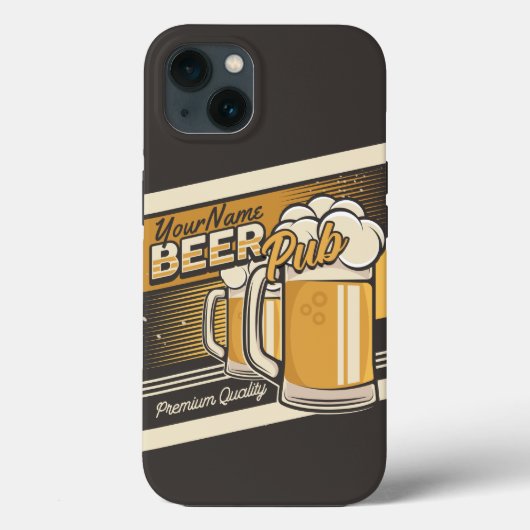 パーソナライズされたプレミアムコールドビールマグパブバー Case-Mate iPhoneケース (裏面)