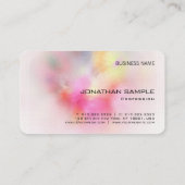 パーソナライズされたプレミアムリネンカラフル抽象芸術 名刺 (裏面)