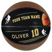 パーソナライズされたプレーヤーチーム名シルエット バスケットボール (正面)