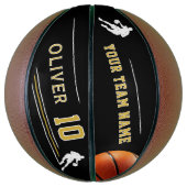 パーソナライズされたプレーヤーチーム名シルエット バスケットボール (縦)