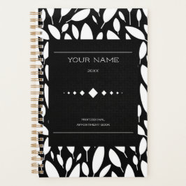 パーソナライズされたプロフェッショナルアポイントメント白黒 プランナー手帳