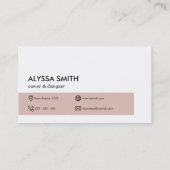 パーソナライズされたプロフェッショナルバラピンクエレガントロゴ 名刺 (裏面)