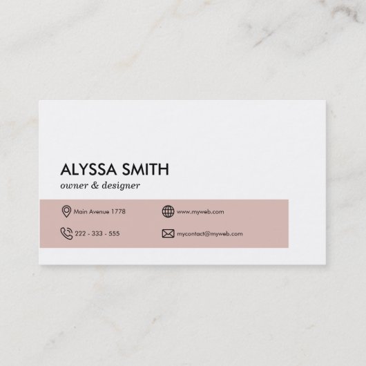 パーソナライズされたプロフェッショナルバラピンクエレガントロゴ 名刺 (裏面)