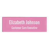 パーソナライズされたプロフェッショナルプレインピンク磁気ID 名札 (正面)