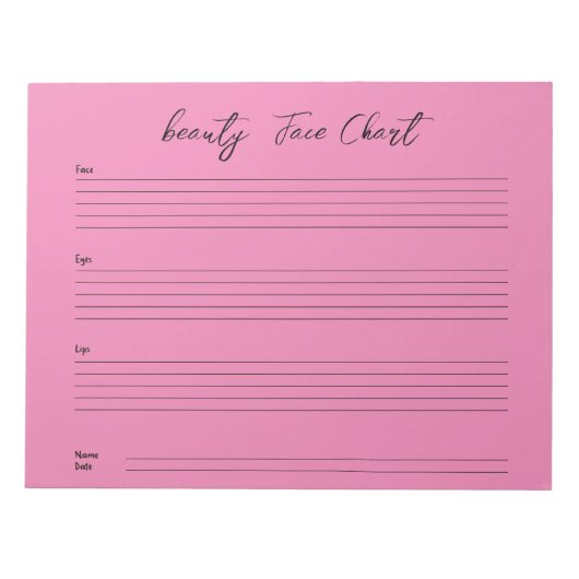 パーソナライズされたプロフェッショナルメイク顔表 ノートパッド (正面)