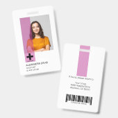 パーソナライズされたプロフェッショナル社員のロゴと写真 バッジ (表裏)