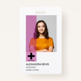 パーソナライズされたプロフェッショナル社員のロゴと写真 バッジ