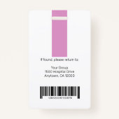 パーソナライズされたプロフェッショナル社員のロゴと写真 バッジ (裏面)