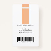 パーソナライズされたプロフェッショナル社員のロゴと写真 バッジ (裏面)