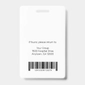 パーソナライズされたプロフェッショナル社員のロゴと写真 バッジ (Back)