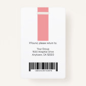 パーソナライズされたプロフェッショナル社員のロゴと写真ID バッジ (裏面)