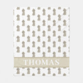 パーソナライズされたプードル（グレーミシン） フリースブランケット (正面)