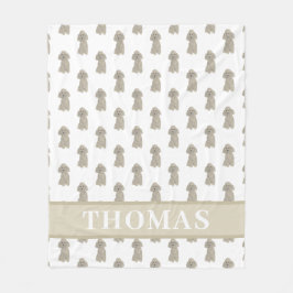 パーソナライズされたプードル(グレーミディアムシルバー) フリースブランケット