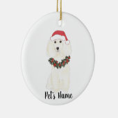 パーソナライズされたプードル(白) セラミックオーナメント (右)