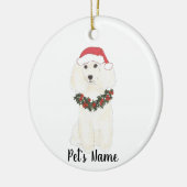 パーソナライズされたプードル(白) セラミックオーナメント (左)