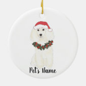 パーソナライズされたプードル(白) セラミックオーナメント (裏面)