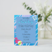 パーソナライズされたプールパーティーの招待状 招待状 (スタンド正面)