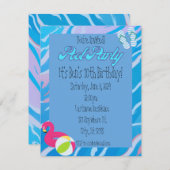 パーソナライズされたプールパーティーの招待状 招待状 (正面/裏面)