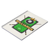 パーソナライズされたプールホール NAME 8ボール クラウンビリヤード ノートブック (左側)