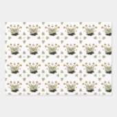 パーソナライズされたヘッジホッグコテージコアボタニカル ラッピングペーパーシート (正面3)