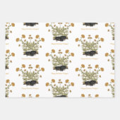 パーソナライズされたヘッジホッグコテージコアボタニカル ラッピングペーパーシート (正面)